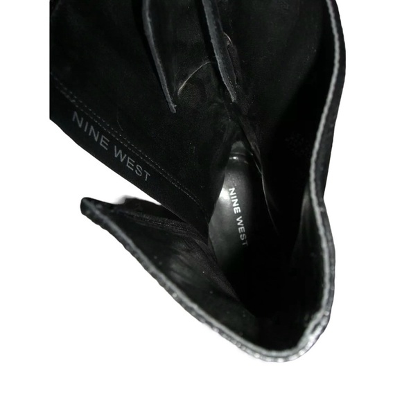 Nine West Boots Vintage 90's y2k Black Square Toe Corset Goth Witchy Bratz Doll - Picture 15 of 16